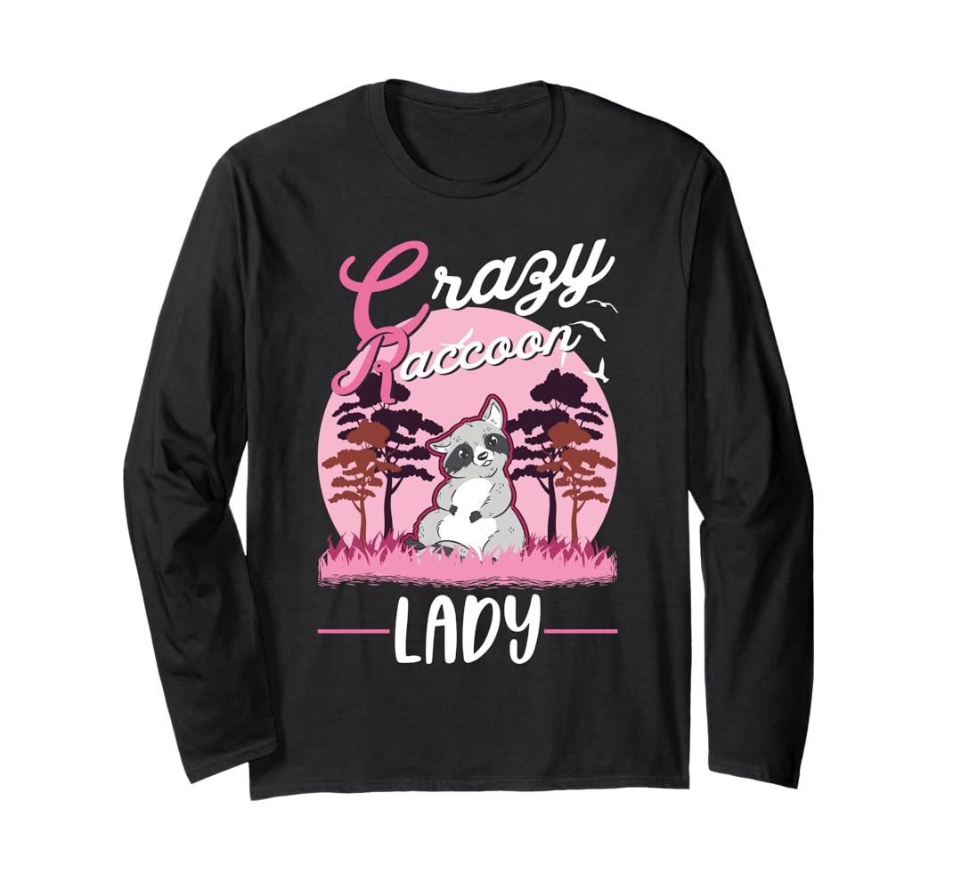 Amazon.com: Crazy Raccoon lady Raccoon Girl Long Sleeve T